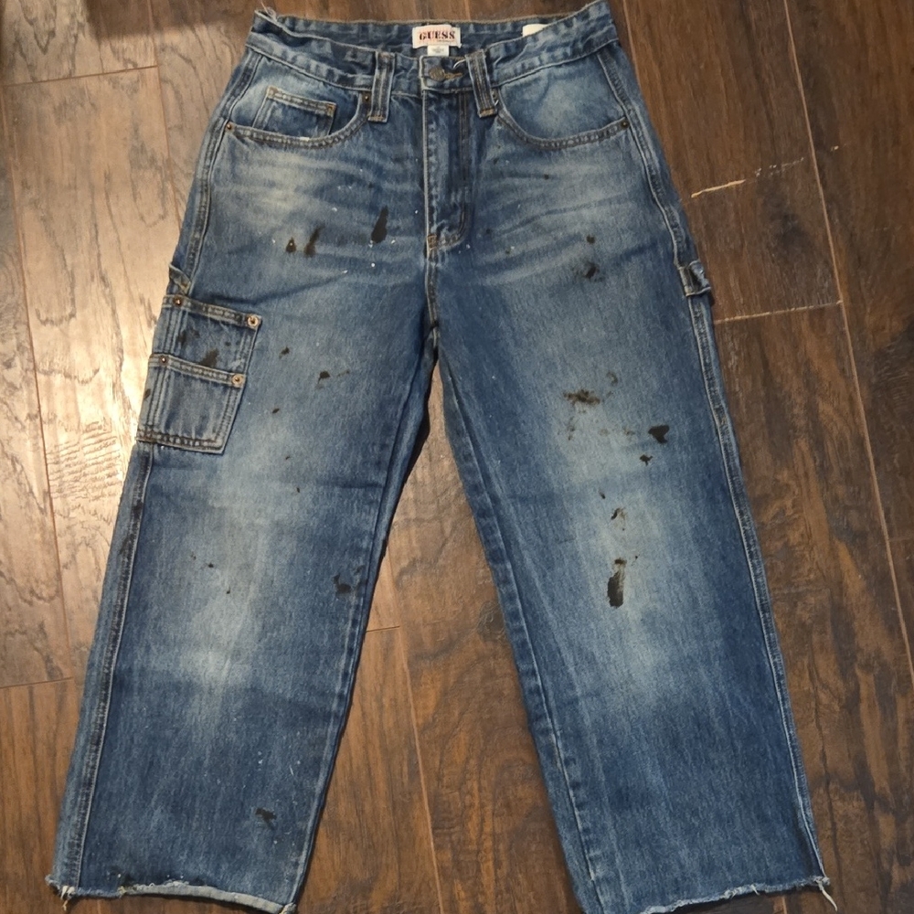 Guess Men's Distressed Blue Jeans